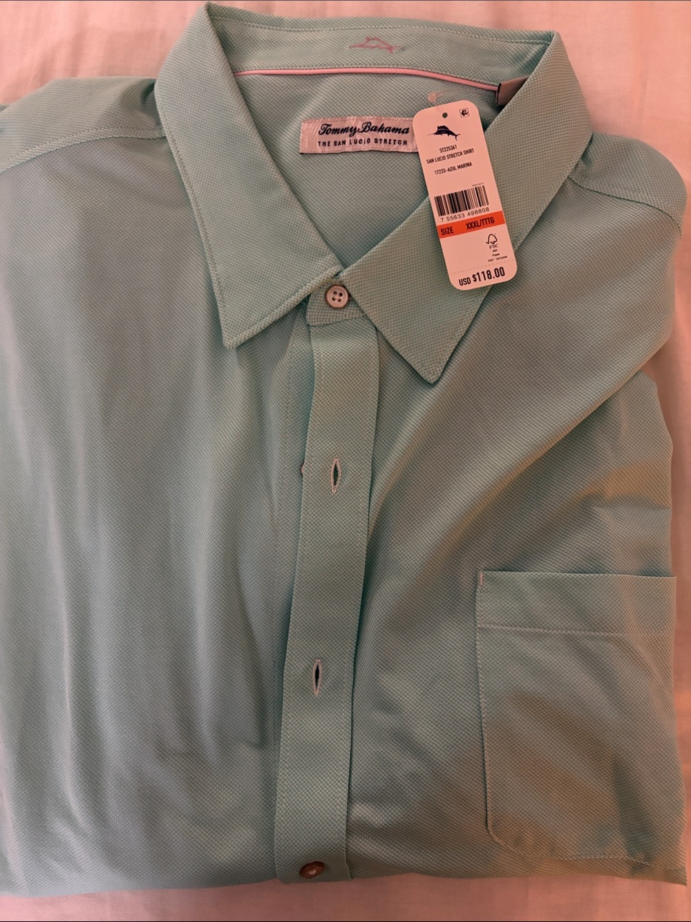 Tommy Bahama Men's Light Blue San Lucio Stretch Longsleeve Button Down Shirt